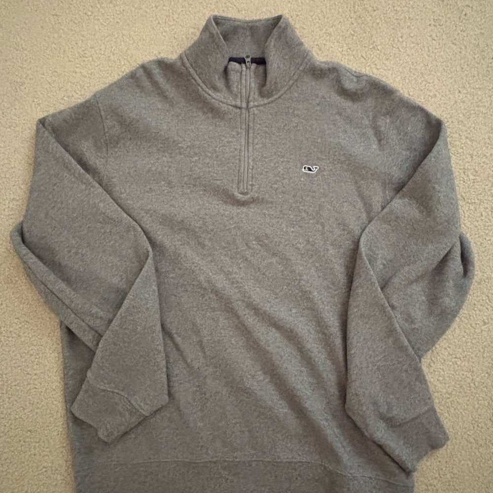 Vineyard Vines Gray Half-Zip Sweater